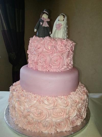Pretty pink wedding - Cake by Val