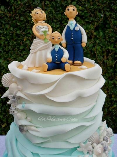 Beach Wedding Ombre Ruffle Waves - Cake by Bobbie-Anne Wright (For Heaven's Cake)