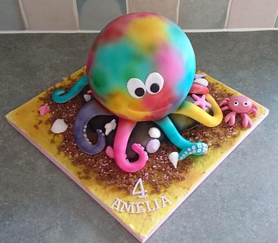 Rainbow octopus - Cake by Rachel Hughes 