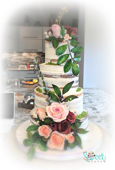 Semi Naked Wedding Cake - Cake by Sweet Heaven Cakes