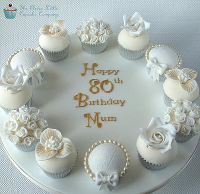 Deluxe 80th Birthday Cupcakes - Cake by Amanda’s Little Cake Boutique