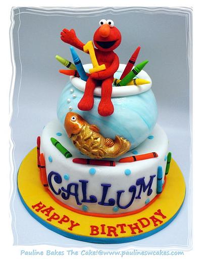 Elmo Loves His Goldfish And His Crayons Too! - Cake by Pauline Soo (Polly) - Pauline Bakes The Cake!