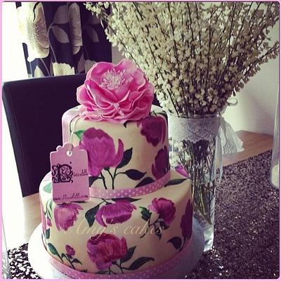 Hand painted floral inspired cake - Cake by Amy