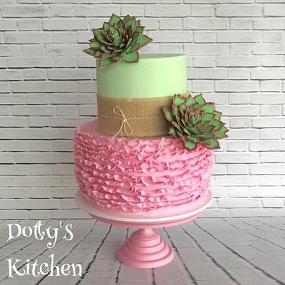 Succulent ruffle cake - Cake by dottyskitchen