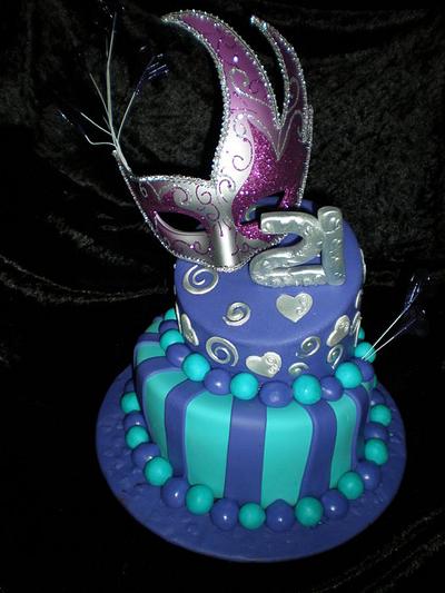 Teal/Purple Topsey  - Cake by Sugarart Cakes
