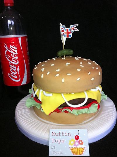 Giant burger. - Cake by MuffinTopsByDiana