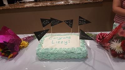 Graduation Rossettes Sheet Cake - Cake by cinnamimi
