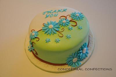 Blue Daisies Cake - Cake by Jessica