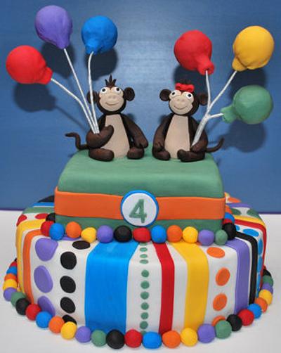 4th Birthday Monkey Cake - Cake by Nicolette Pink
