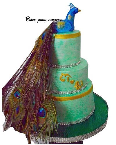 Peacock wedding cake - Cake by Bake your dreamz by Malvika