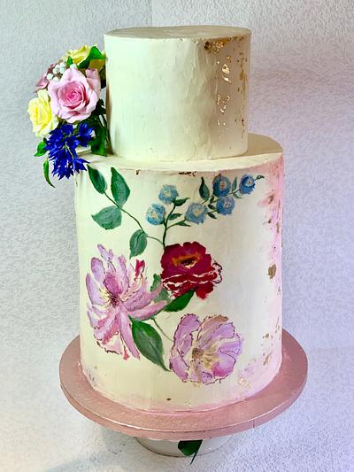 Painted wedding cake❤️ - Cake by Andrea