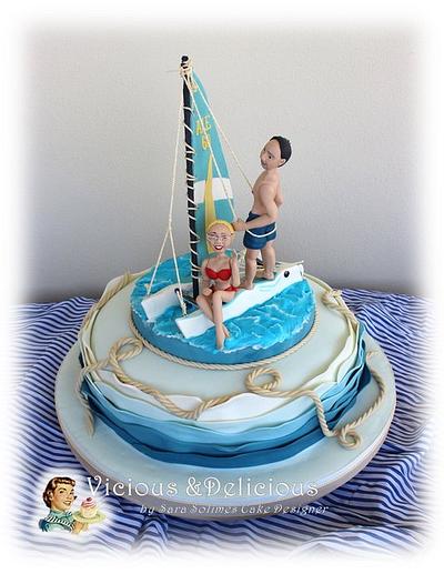60's in catamaran - Cake by Sara Solimes Party solutions