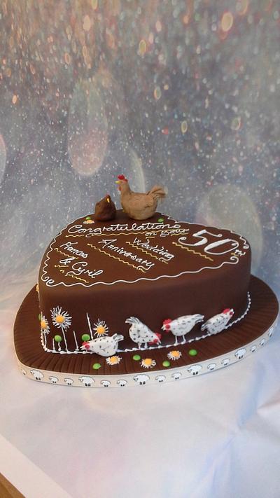 chicken  anniversary  cake - Cake by milkmade