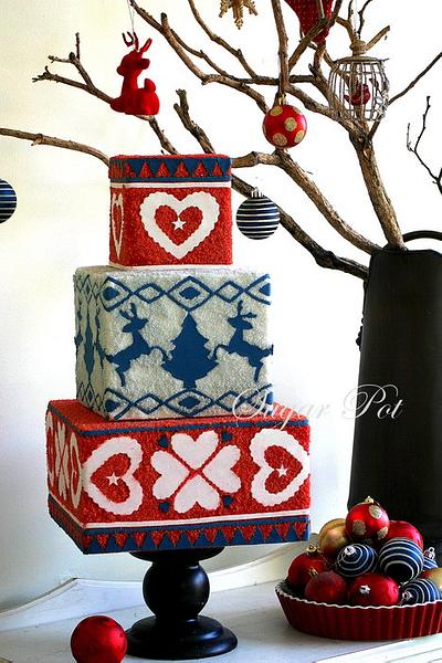 A Daggy Christmas jumper inspired cake - Cake by Priya Maclure