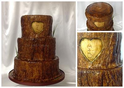 Tree Stump Wedding Cake - Cake by gizangel
