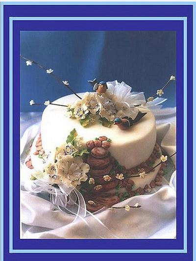 Torta con pájaros y flores  - Cake by 🍩Cristina Calcagno🍰