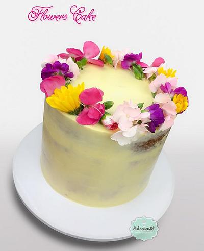 Torta de Flores Medellín - Cake by Dulcepastel.com