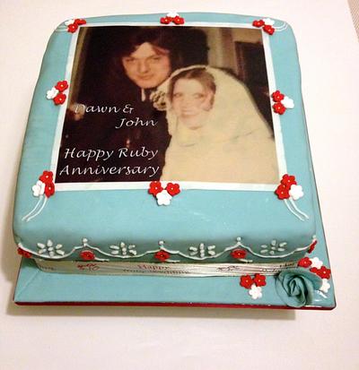 Ruby Wedding Anniversary cake - Cake by Polliecakes