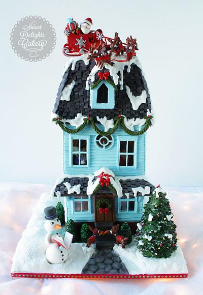 T'was The Night Before Christmas Gingerbread House I - Cake by Sweet Delights Cakery