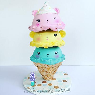 Gravity defying Nums Noms ice-cream cone cake - Cake by Michelle Chan
