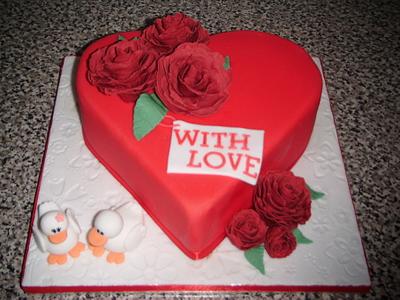 Love ducks valentines cake - Cake by Kayleigh 