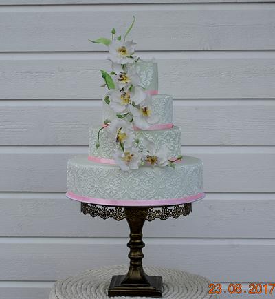 Wedding cake with orchids - Cake by Tereza