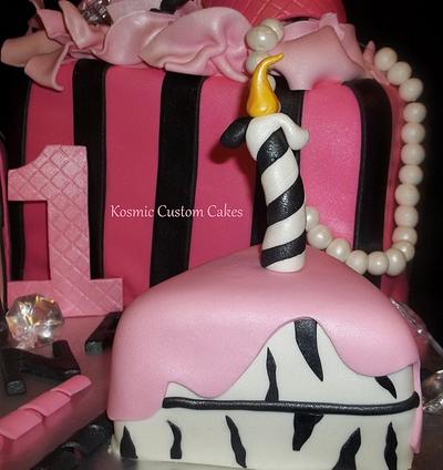 Gift Bags & Zebra Stripes - Cake by Kosmic Custom Cakes