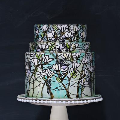 Stained Glass Cake Painting by Jackie Florendo - Cake by Jackie Florendo