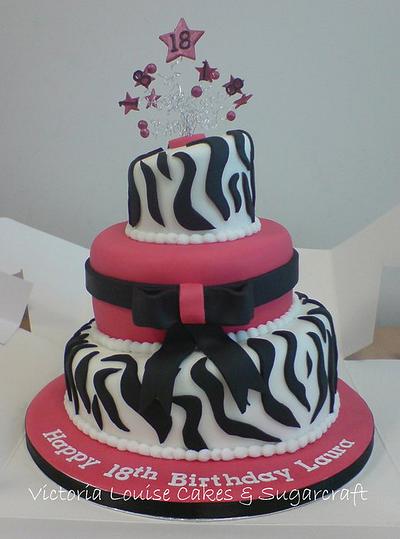 Pink Zebra 3 Tier Cake - Cake by VictoriaLouiseCakes