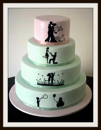SILHOUETTE WEDDING CAKE - Cake by SweetFantasy by Anastasia