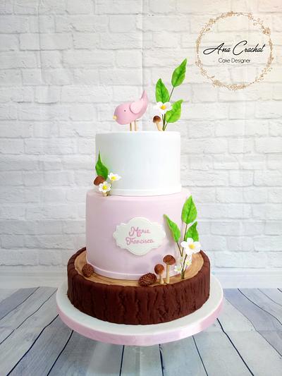 Baby girl baptism cake - Cake by Ana Crachat Cake Designer 