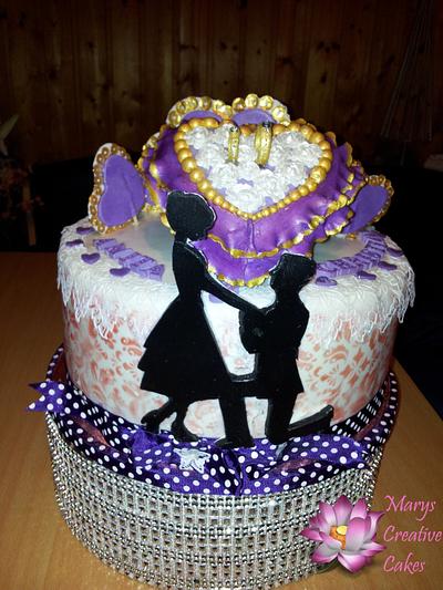 Elegant Engagement Cake - Cake by Mary Yogeswaran