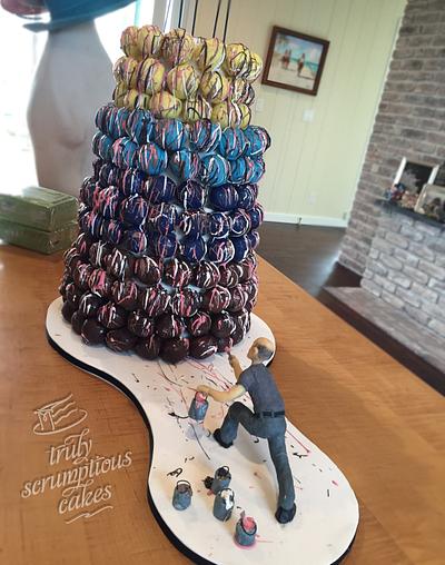 Jackson Polluck Cake Bite Tower - Cake by MonikaS • Truly Scrumptious