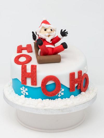 Santa Sledging Cake - Cake by Juliettes' Cakes Ltd