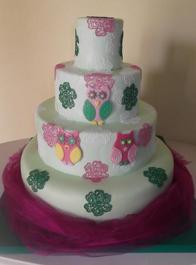 owls - Cake by Lillascakes