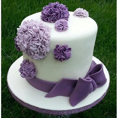 Purple Pom Poms - Cake by Bobbie-Anne Wright (For Heaven's Cake)