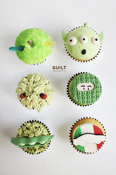 Green Theme Cupcakes - Cake by Guilt Desserts