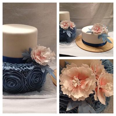 Wedding in blue - Cake by Denisa O'Shea