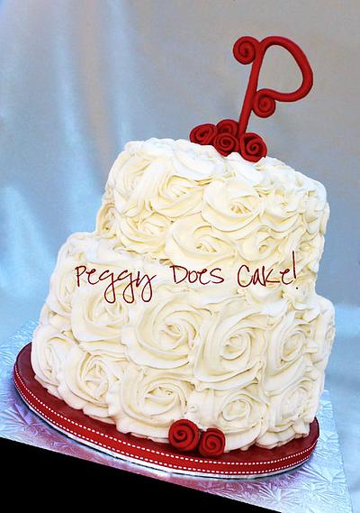 Swirly Rose Wedding Cake - Cake by Peggy Does Cake