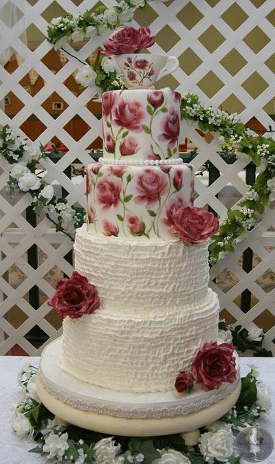 My First Wedding Cake - Vintage Style - Cake by Tonya Alvey - MadHouse Bakes