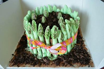 Asparagus Birthday Cake - Cake by Shelley BlueStarBakes
