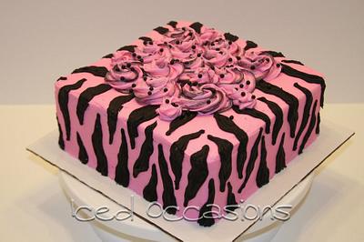 Pink Zebra Stripe Birthday cake - Cake by Morgan