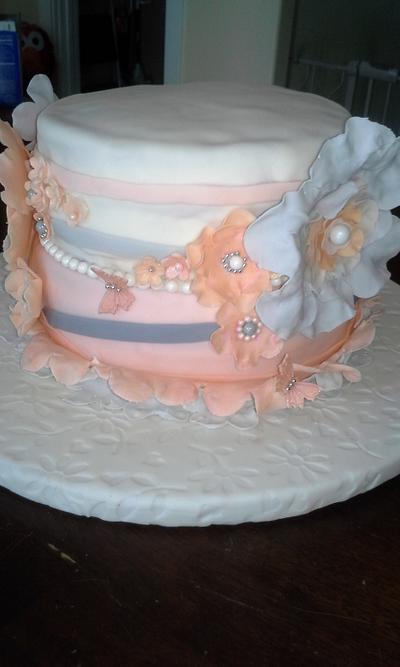 Ruffles And Flowers - Cake by Debi Fitzgerald