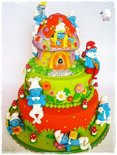 Cake Smurfs - Cake by Galya's Art 