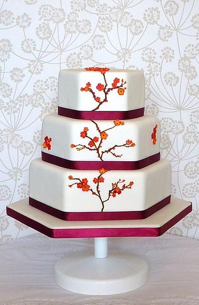 Japanese Orange Blossom Wedding Cake - Cake by flossycockles