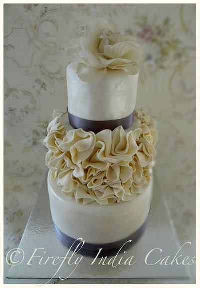 Ivory Ruffles - Cake by Firefly India by Pavani Kaur