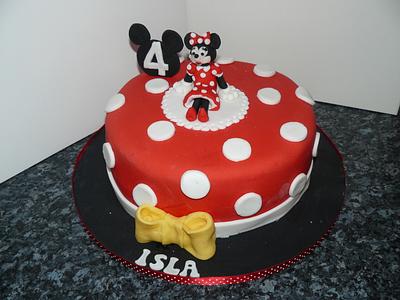 Red and white Minnie cake  - Cake by Krazy Kupcakes 