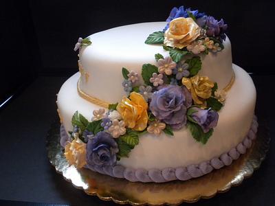 Birthday: Purple Gold & White Theme - Cake by CakeJeannie
