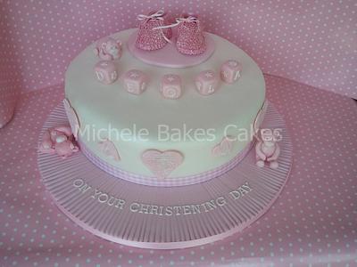 Booties and Bears Christening Cake - Cake by MicheleBakesCakes