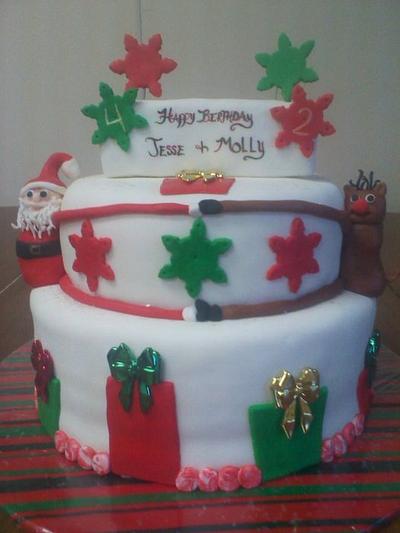 christmas B-day cake - Cake by CC's Creative Cakes and more...